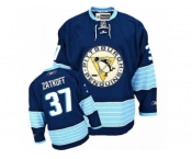 Men's Reebok Pittsburgh Penguins #37 Jeff Zatkoff Authentic Navy Blue Third Vintage NHL Jersey