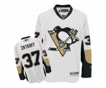 Men's Reebok Pittsburgh Penguins #37 Jeff Zatkoff Premier White Away NHL Jersey