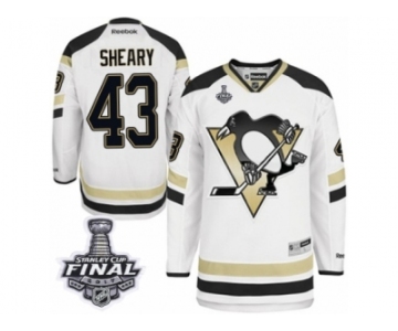 Men's Reebok Pittsburgh Penguins #43 Conor Sheary Authentic White 2014 Stadium Series 2017 Stanley Cup Final NHL Jersey