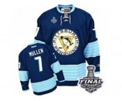 Men's Reebok Pittsburgh Penguins #7 Joe Mullen Premier Navy Blue Third Vintage 2017 Stanley Cup Final NHL Jersey