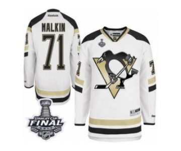 Men's Reebok Pittsburgh Penguins #71 Evgeni Malkin Authentic White 2014 Stadium Series 2017 Stanley Cup Final NHL Jersey