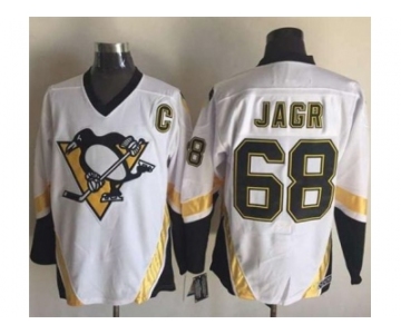 Pittsburgh Penguins #68 Jaromir Jagr White CCM Throwback Stitched NHL Jersey