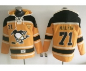 Pittsburgh Penguins #71 Evgeni Malkin Gold Sawyer Hooded Sweatshirt Stitched NHL Jersey