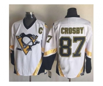 Pittsburgh Penguins #87 Sidney Crosby White CCM Throwback Stitched NHL Jersey