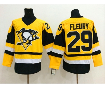 nhl jerseys pittsburgh penguins #29 fleury m&n yellow