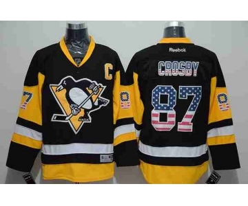 nhl jerseys pittsburgh penguins #87 crosby black[national flag version]][patch C]