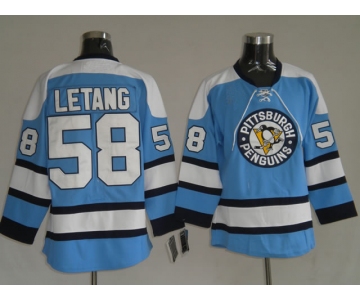 nhl pittsburgh penguins #58 letang blue
