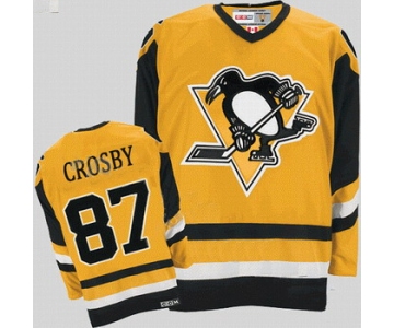 nhl pittsburgh penguins #87 crosby m&n yellow