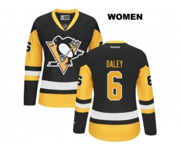 Women's Pittsburgh Penguins #6 Trevor Daley Reebok Black Premier Jersey