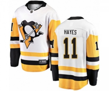 Youth Pittsburgh Penguins #11 Jimmy Hayes Authentic White Away Fanatics Branded Breakaway NHL Jersey