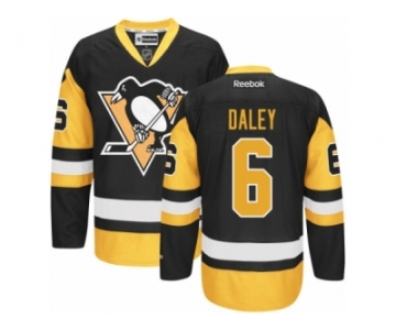 Youth Reebok Pittsburgh Penguins #6 Trevor Daley Premier Black Gold Third NHL Jersey