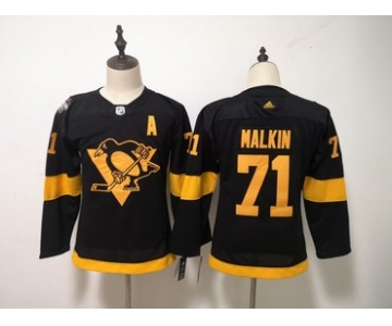 Penguins #71 Evgeni Malkin Black Women 2019 NHL Stadium Series Adidas Jersey