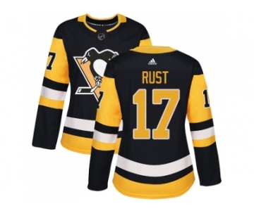 Women Adidas Pittsburgh Penguins #17 Bryan Rust Black Home Authentic Stitched NHL Jers