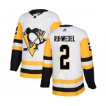 Women Adidas Pittsburgh Penguins #2 Chad Ruhwedel Authentic White Away NHL Jersey