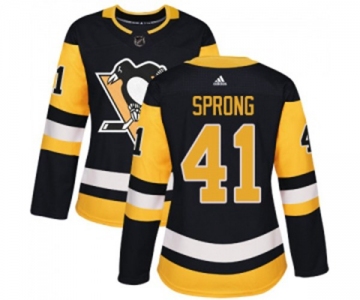 Women Adidas Pittsburgh Penguins #41 Daniel Sprong Authentic Black Home NHL Jersey