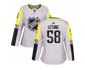 Women Adidas Pittsburgh Penguins #58 Kris Letang Gray 2018 All-Star Metro Division Authentic Stitched NHL Jersey