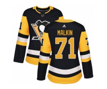 Women Adidas Pittsburgh Penguins #71 Evgeni Malkin Black Home Authentic Stitched NHL Jersey
