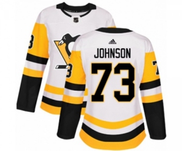 Women Adidas Pittsburgh Penguins #73 Jack Johnson Authentic White Away NHL Jersey