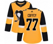 Women Adidas Pittsburgh Penguins #77 Paul Coffey Authentic Gold Alternate NHL Jersey