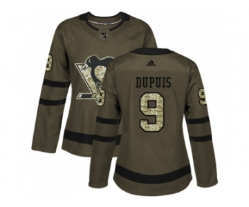 Women Adidas Pittsburgh Penguins #9 Pascal Dupuis Green Salute to Service Stitched NHL Jerse