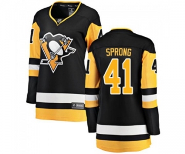 Women Pittsburgh Penguins #41 Daniel Sprong Fanatics Branded Black Home Breakaway NHL Jersey