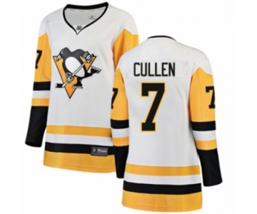 Women Pittsburgh Penguins #7 Matt Cullen Authentic White Away Fanatics Branded Breakaway NHL Jersey