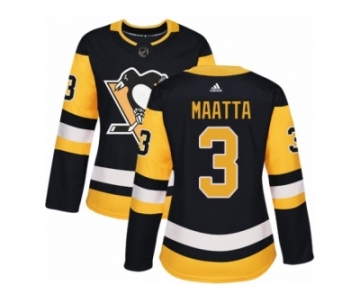 Women's Adidas Pittsburgh Penguins #3 Olli Maatta Premier Black Home NHL Jersey