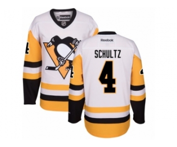 Women's Reebok Pittsburgh Penguins #4 Justin Schultz Authentic White Away NHL Jersey