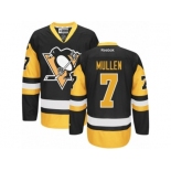 Women's Reebok Pittsburgh Penguins #7 Joe Mullen Premier Black Gold Third NHL Jersey