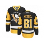 Women's Reebok Pittsburgh Penguins #81 Phil Kessel Premier Black Gold Third NHL Jersey