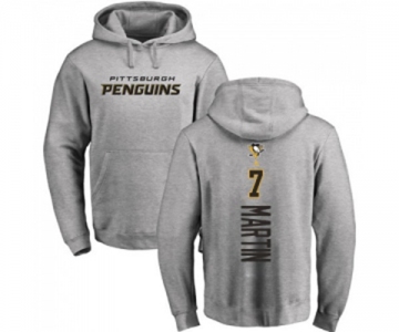 NHL Adidas Pittsburgh Penguins #7 Paul Martin Ash Backer Pullover Hoodie