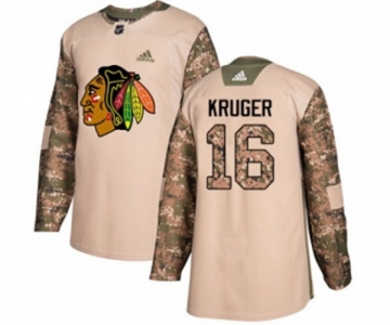 Adidas Chicago Blackhawks #16 Marcus Kruger Authentic Camo Veterans Day Practice NHL Jersey