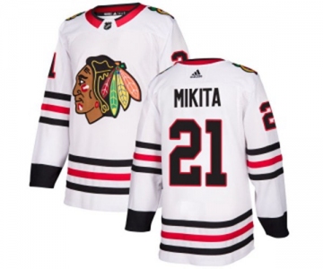 Adidas Chicago Blackhawks #21 Stan Mikita Authentic White Away NHL Jersey