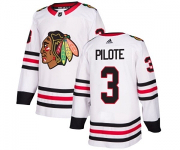 Adidas Chicago Blackhawks #3 Pierre Pilote Authentic White Away NHL Jersey