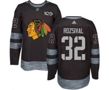 Adidas Chicago Blackhawks #32 Michal Rozsival Authentic Black 1917-2017 100th Anniversary NHL Jersey