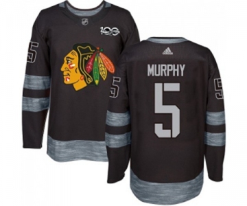 Adidas Chicago Blackhawks #5 Connor Murphy Authentic Black 1917-2017 100th Anniversary NHL Jersey