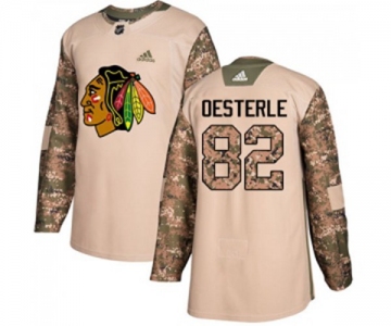 Adidas Chicago Blackhawks #82 Jordan Oesterle Authentic Camo Veterans Day Practice NHL Jersey