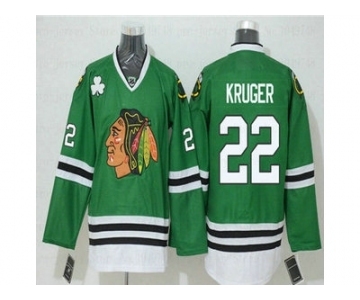 Chicago Blackhawks #22 Marcus Kruger Green Reebok NHL Authentic Jersey[Kruger]