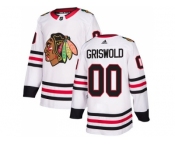 Men Adidas Chicago Blackhawks #00 Clark Griswold White Road Authentic Stitched NHL Jersey
