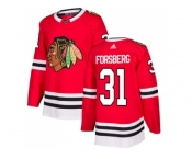 Men Adidas Chicago Blackhawks #31 Anton Forsberg Red Home Authentic Stitched NHL Jersey Men Adidas Chicago Blackhawks #31 Anton Forsberg Red Home Authentic Stitched NHL Jersey