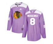 Men Adidas Chicago Blackhawks #8 Bill Mosienko Purple Authentic Fights Cancer Stitched NHL Jersey Men Adidas Chicago Blackhawks #8 Bill Mosienko Purple Authentic Fights Cancer Stitched NHL Jersey