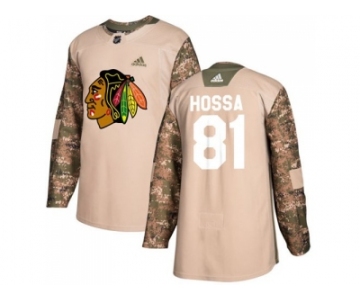 Men Adidas Chicago Blackhawks #81 Marian Hossa Camo Authentic 2017 Veterans Day Stitched NHL Jersey