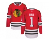 Men's Adidas Chicago Blackhawks #1 Glenn Hall Authentic Red Home NHL Jersey Men's Adidas Chicago Blackhawks #1 Glenn Hall Authentic Red Home NHL Jersey