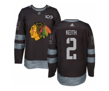 Men's Adidas Chicago Blackhawks #2 Duncan Keith Authentic Black 1917-2017 100th Anniversary NHL Jersey