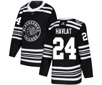 Men's Adidas Chicago Blackhawks #24 Martin Havlat Authentic Black 2019 Winter Classic NHL Jersey