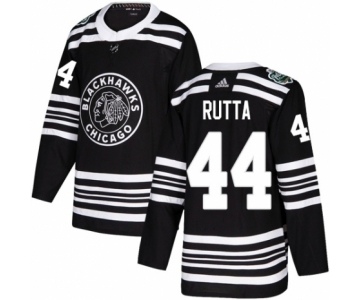 Men's Adidas Chicago Blackhawks #44 Jan Rutta Authentic Black 2019 Winter Classic NHL Jersey
