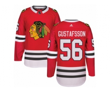 Men's Adidas Chicago Blackhawks #56 Erik Gustafsson Authentic Red Home NHL Jersey