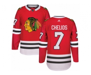 Men's Adidas Chicago Blackhawks #7 Chris Chelios Authentic Red Home NHL Jersey