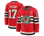 Men's Chicago Blackhawks #17 Nick Foligno Red 2024-25 Winter Classic Stitched Hockey Jersey