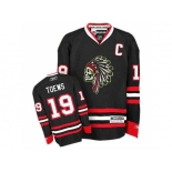 Men's Chicago Blackhawks #19 Jonathan Toews Reebok Premier Black Skull Ice Hockey Jersey